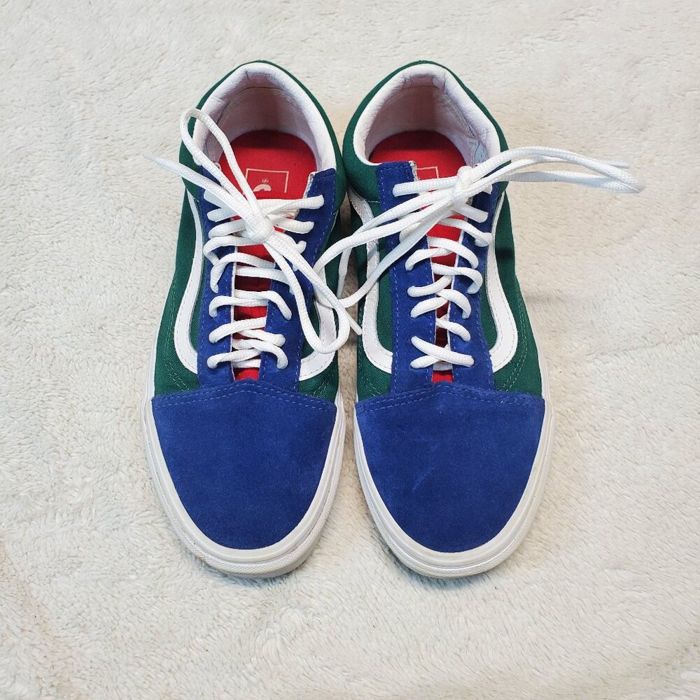Vans off the Wall Green‎ Yellow Blue Unisex Sneaker Men 7 Women 8.5 Classic Art